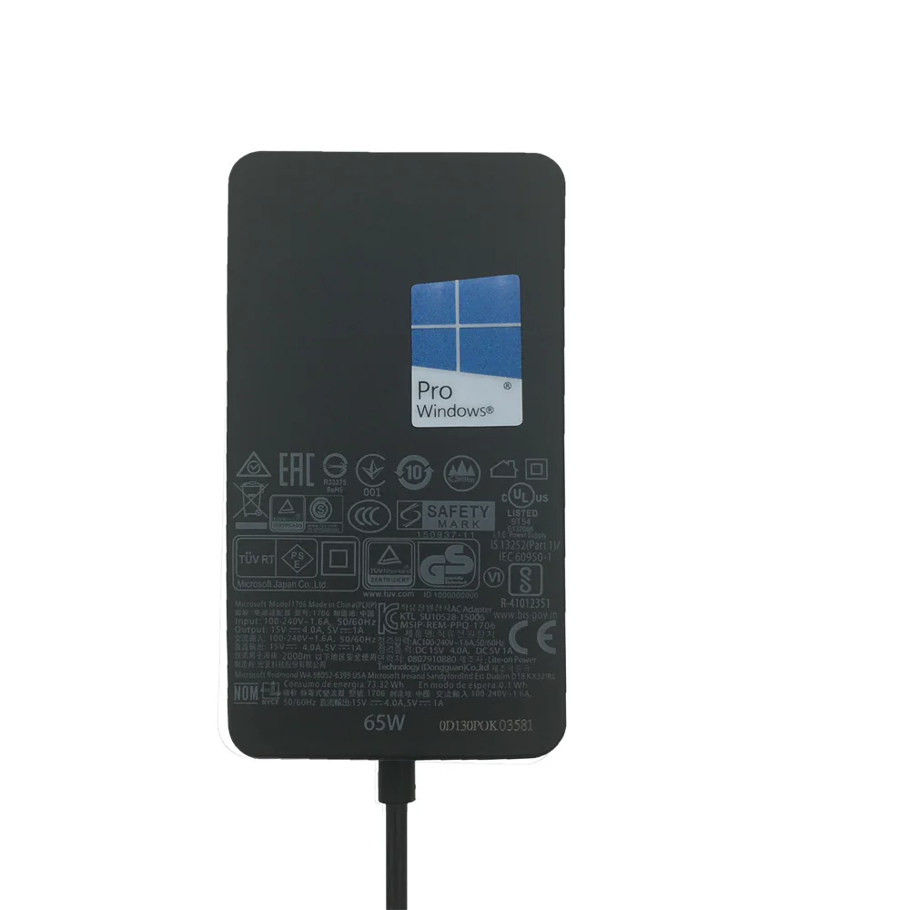 オリジナル 15V 4A 65 ワットラップトップ AC アダプタ 1706 充電器