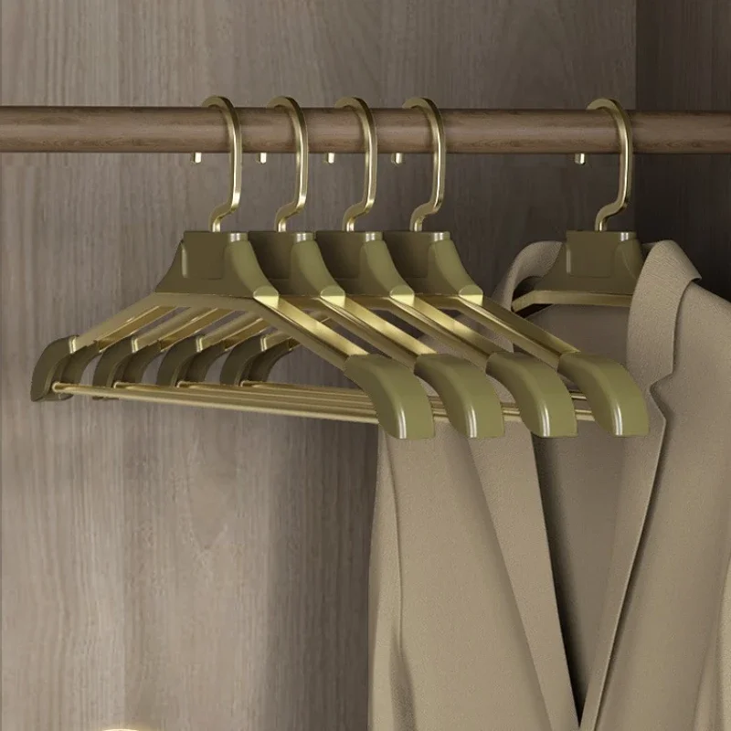 

Aluminum alloy hanger wardrobe advanced sense of luxury suit hanger bold seamless non-slip clothes wide shoulder drying rack