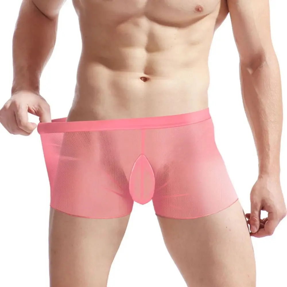 

Mens Underwear Mens Ultra-thin Transparent Boxershorts Male Mesh Slips Homme Panties Boxer Shorts Comfortable Men's Underpants