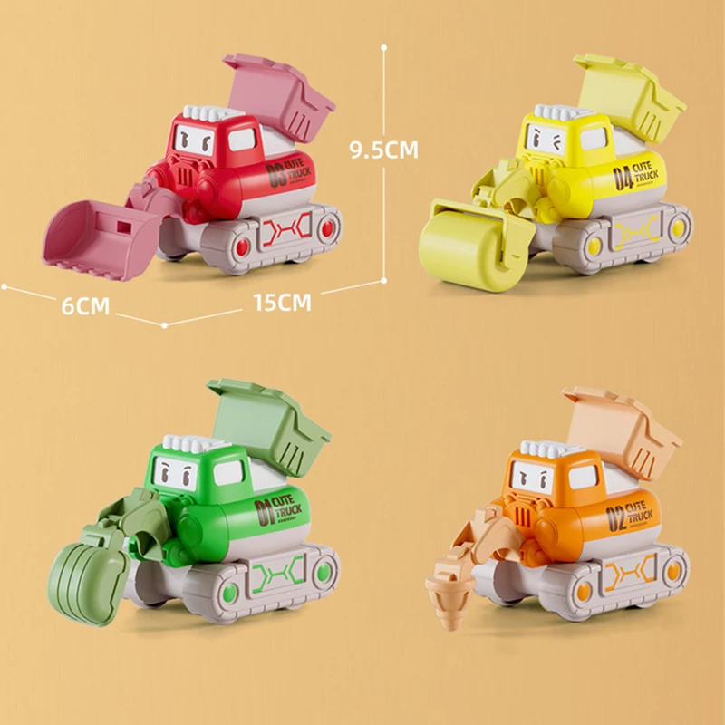 Baby Cartoon Toy Car Mini Press Go Vehicles Inertia Pull Back Cars Montessori Early Education Crawling Toys for Toddlers Boys - 6
