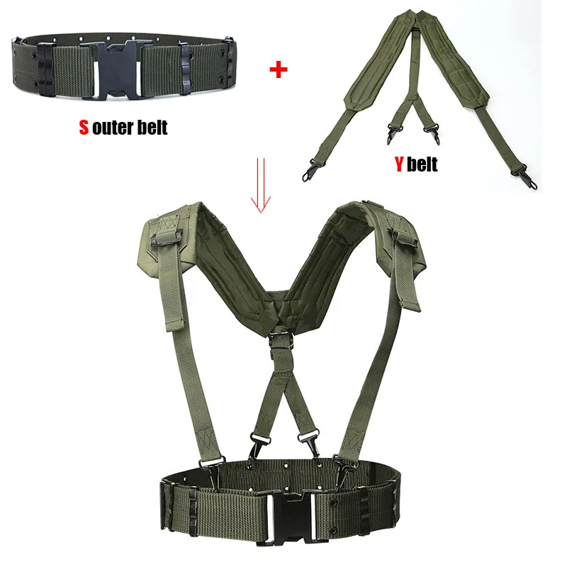 

Outdoor Tactical Belt CS Army Fans Combat Belts Military Hunting Accessorios Y Belt Girdle Shoulder Chest Strap Tactico Militar