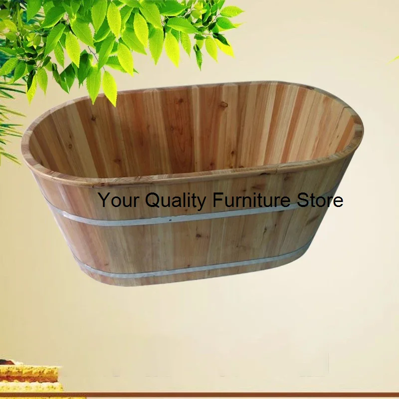 

Major Solid Wooden Bathtub Large Beautiful Drainable Insulation Bubble Bath Medicated Faucet Banheira Dobravel Furniture CY50YT