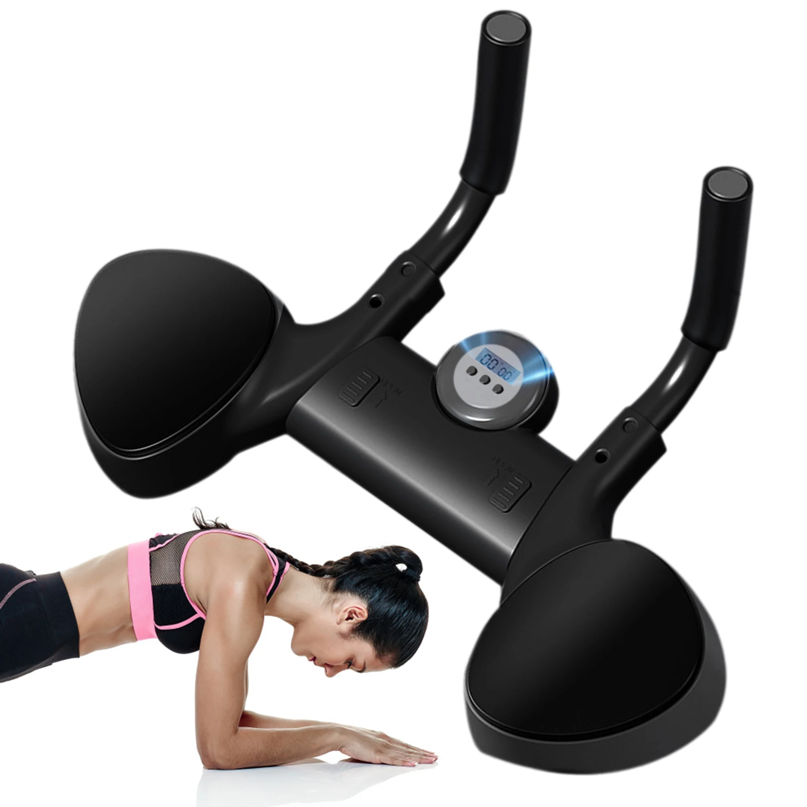 Push Up Bar Fitness Plank Support Trainer Multi-Function Flat Support Exercise Timer Push-up Bar Aids Portable Abdominal Core Exerciser