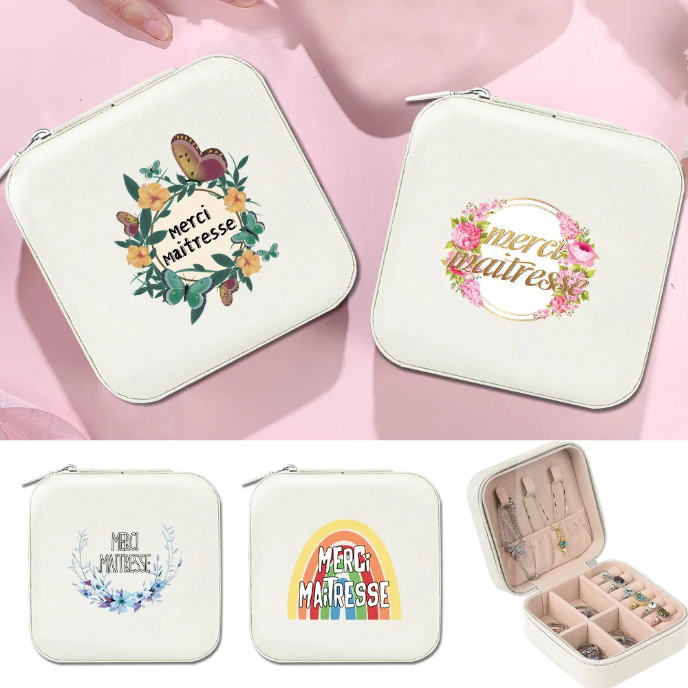 

Women's Portable Jewelry Storage Box Travel PU Leather Organizer Earrings Necklace Rings Jewelers Boxes Ornaments Jewelry Box