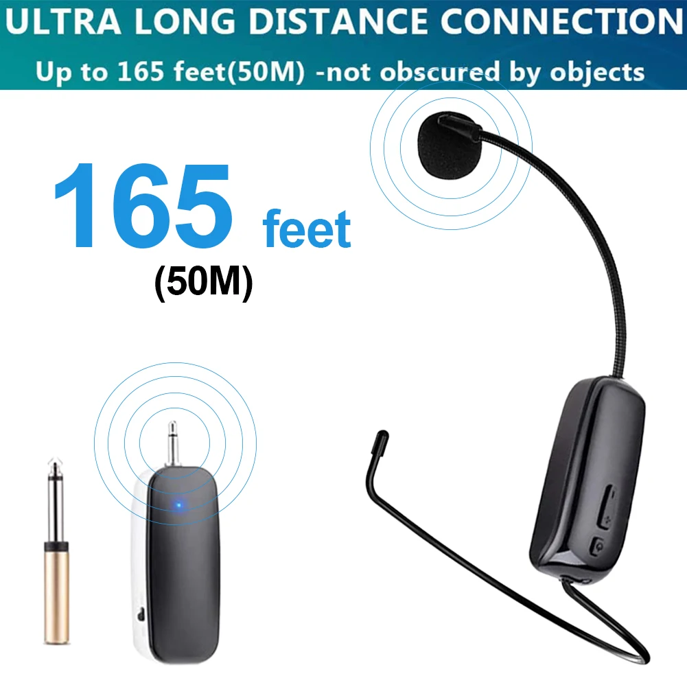 

Multi-functional UHF Wireless Microphone Headset Mic System Handheld