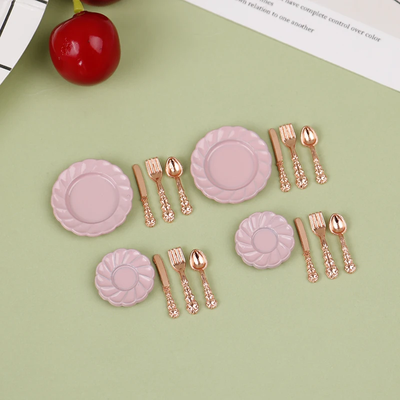 Vintage Dollhouse Miniatures Tableware Mini Cutlery Knife Fork Spoon Childrens Toy For Doll House Decor doll house toys 16Pcs/20Pcs
