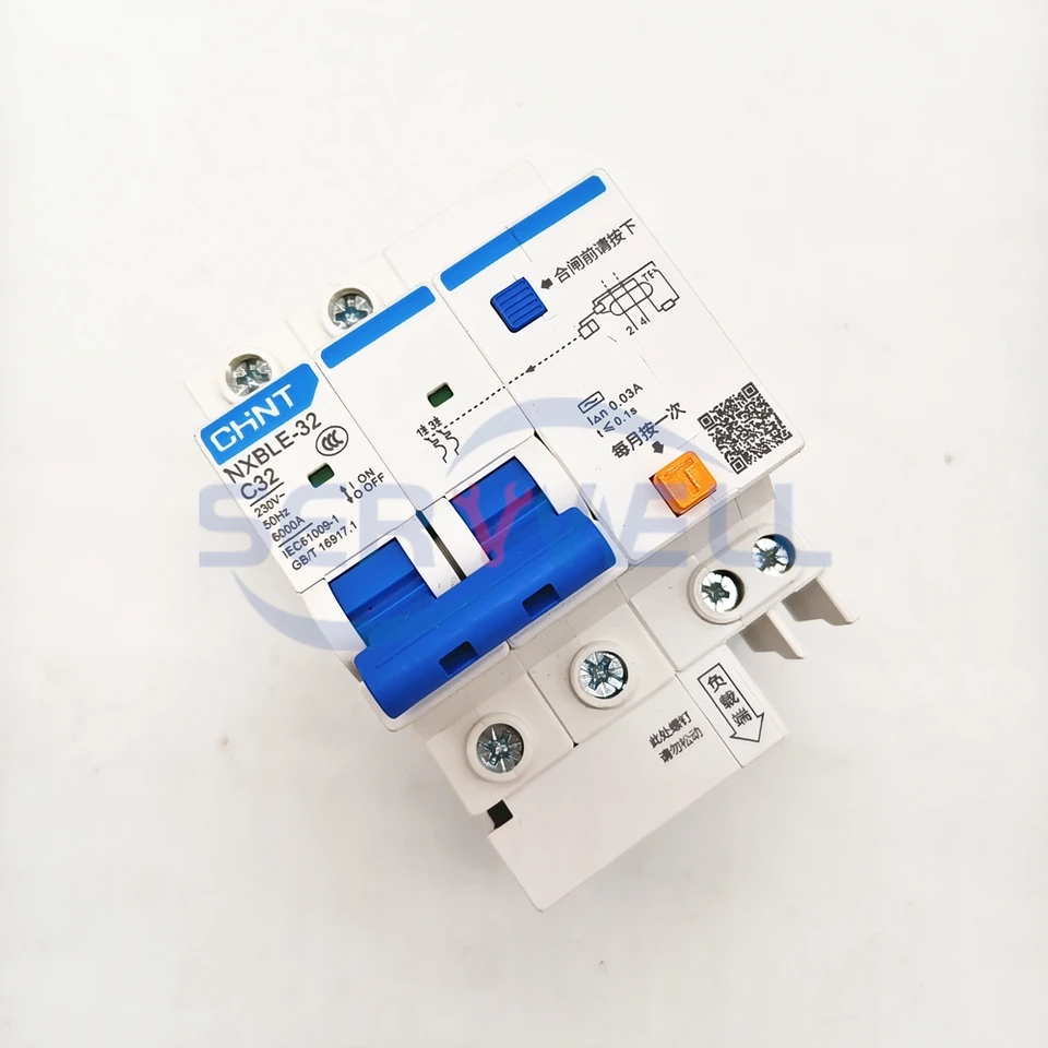 SALALIS RCBO Protecteur de fuite de disjoncteur de courant résiduel GYL9 2P 230VAC RCCB (25A