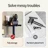 1 Pcs Hair Dryer Holder Wall Dryer Cradle Straightener Stand Hairdryer Organizer Box Plastic Hair Dryer Stand Bathroom Organizer 3