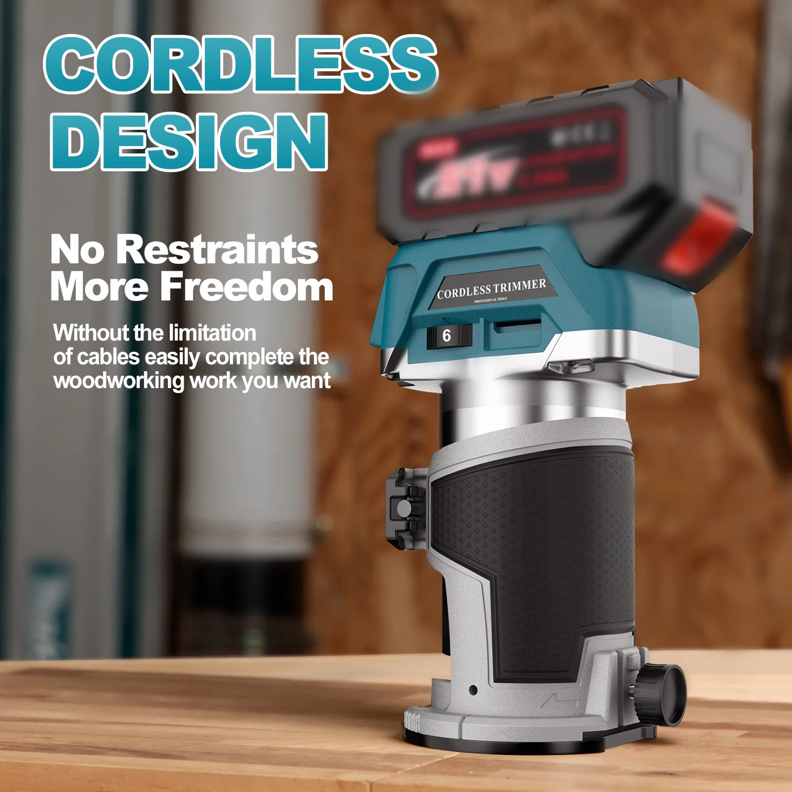 6 Speeds Brushless Electric Trimmer Machine Wood Router Plunge Router Milling Engraving Slotting Machine