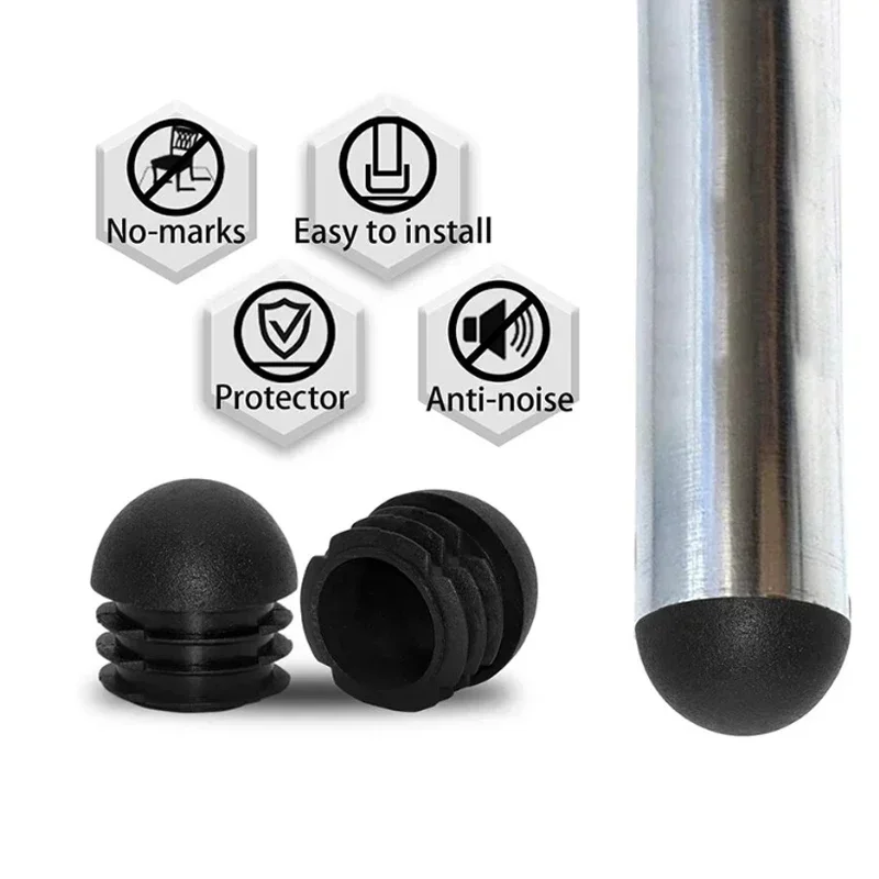 Domed Round Plastic Blanking End Caps 1-20Pcs pipe end cap silicone rubber caps rubber caps silicone rubber plugs 13mm-76mm black&White Chair Feet Tube Inserts Plug Dust Cover
