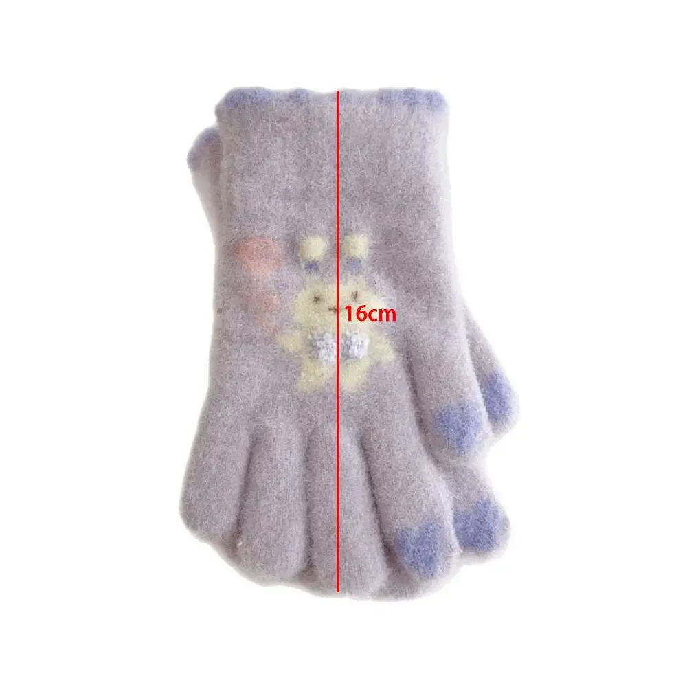 New Cold Proof Gloves Windproof Cute Cartoon Rabbit Warm Gloves Thickned Mittens for Children