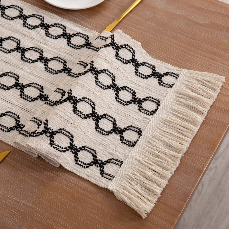 

Boho Table Runner Burlap Woven Table Runner with Tassels for Holiday Wedding Party Farmhouse Kitchen Dining Room Home Decoration