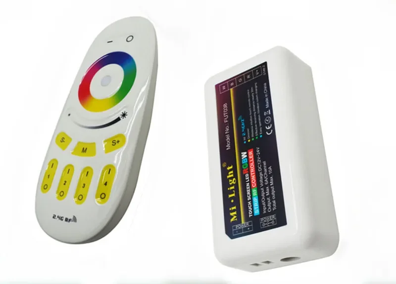 

DC12v 2.4G RGBW mi-light wireless wifi RF remote+2.4Ghz Wireless 4 Zones 24A Max to Control RGBW Led strip Lighting