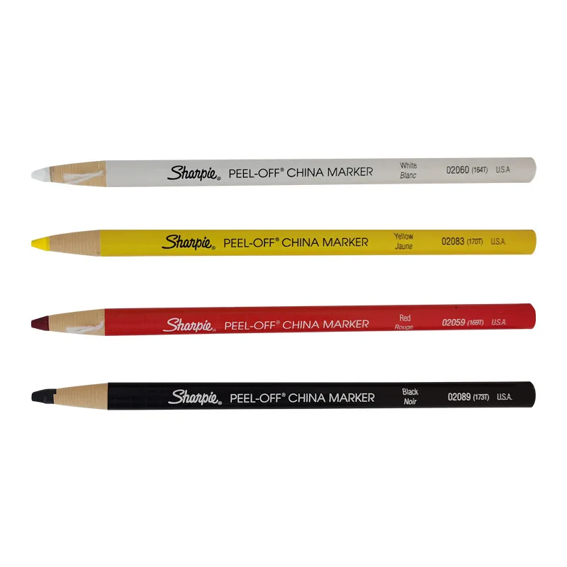 6Pcs Sharpie Pencil PEEL-OFF China Color Pencils Marker Paper Roll Crayon Marks on Metal Glass