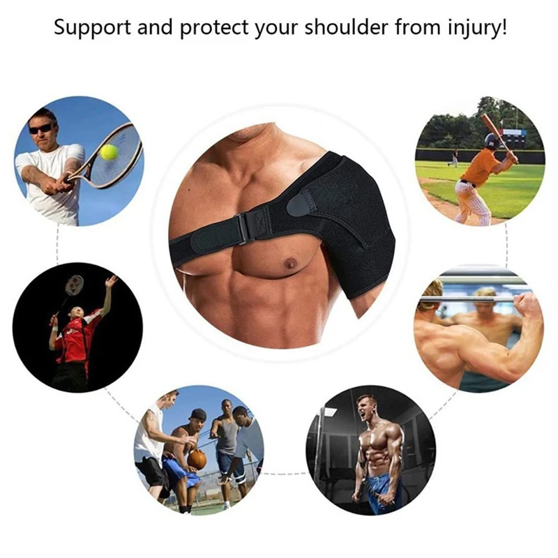 Adjustable Shoulder Support Bandage for Gym and Sports - Unisex Protective Back Belt Strap Wrap