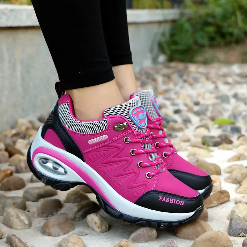 Brand Luxury Womens Sneakers Casual Breathable Tennis Shoes Women Fashion Lace Up Platform Trainers Women's Hiking Shoes