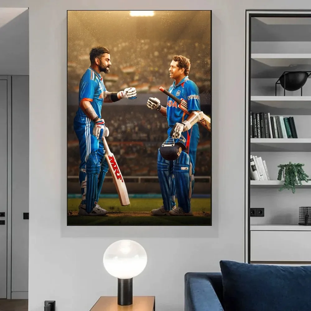 C-CWC2023 הודו קריקט צוות פוסטר וינטג קיר אמנות ציור אמנות אסתטית גודל גדול מדבקות קיר