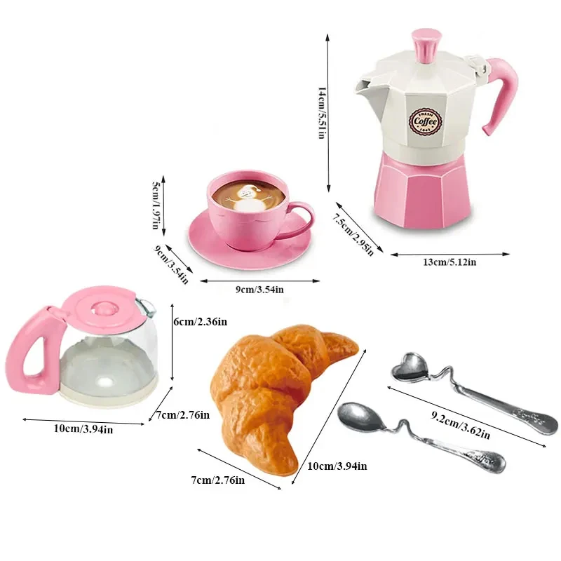 New 11PCS Coffee Tableware Set Simulated Children's Play House Outdoor Kitchen DIY Afternoon Tea Game Toys Educational Toys 6