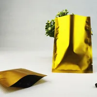 9x13cm 200pcs Golden Matte Aluminum Bags Matt Finish, Heat Seal Mylar Foil Plastic Food Pouch Snack Pack-bag Beef Jerky Storage 2