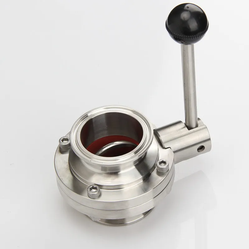2 inch 51mm SS304 Stainless Steel Sanitary Tri Clamp ferrule OD 64mm Butterfly Valve for Homebrew Beer Dairy Product VJ-Drop
