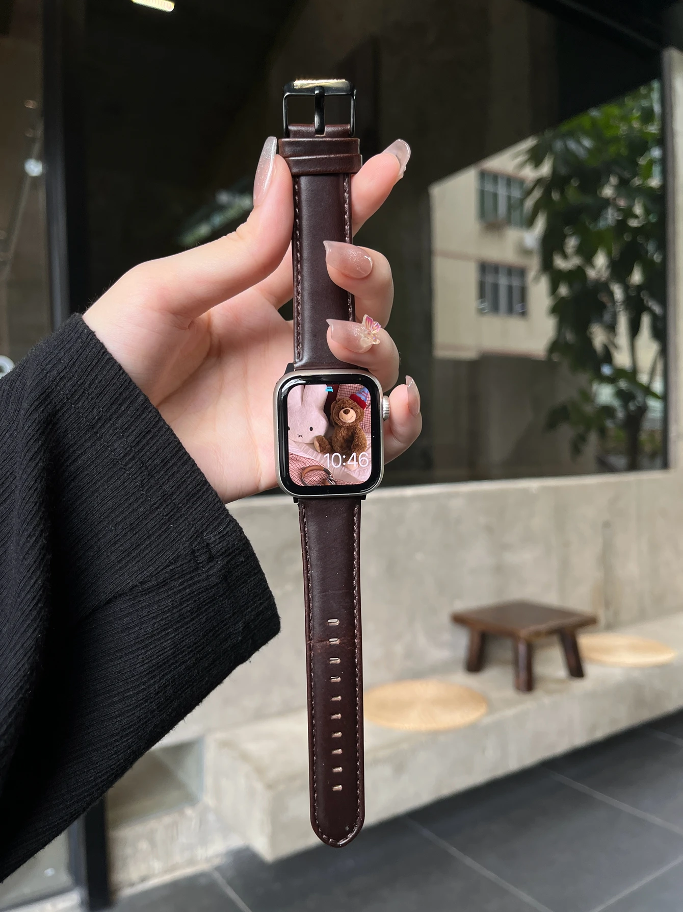Elegant Brown Leather Loop Band for Women - Stylish Watch Accessory