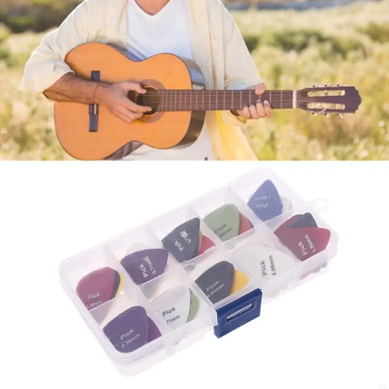 31BE Guitar Pick 40in1 for Case Set Plastic Mix 0.58-1.50 Color Random