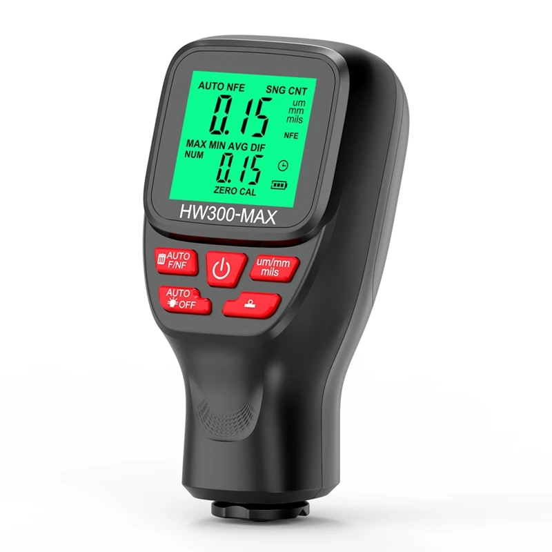 

HW300-MAX 0-2000UM Coating Thickness Gauge Car Paint Film Thickness Tester Durable Black