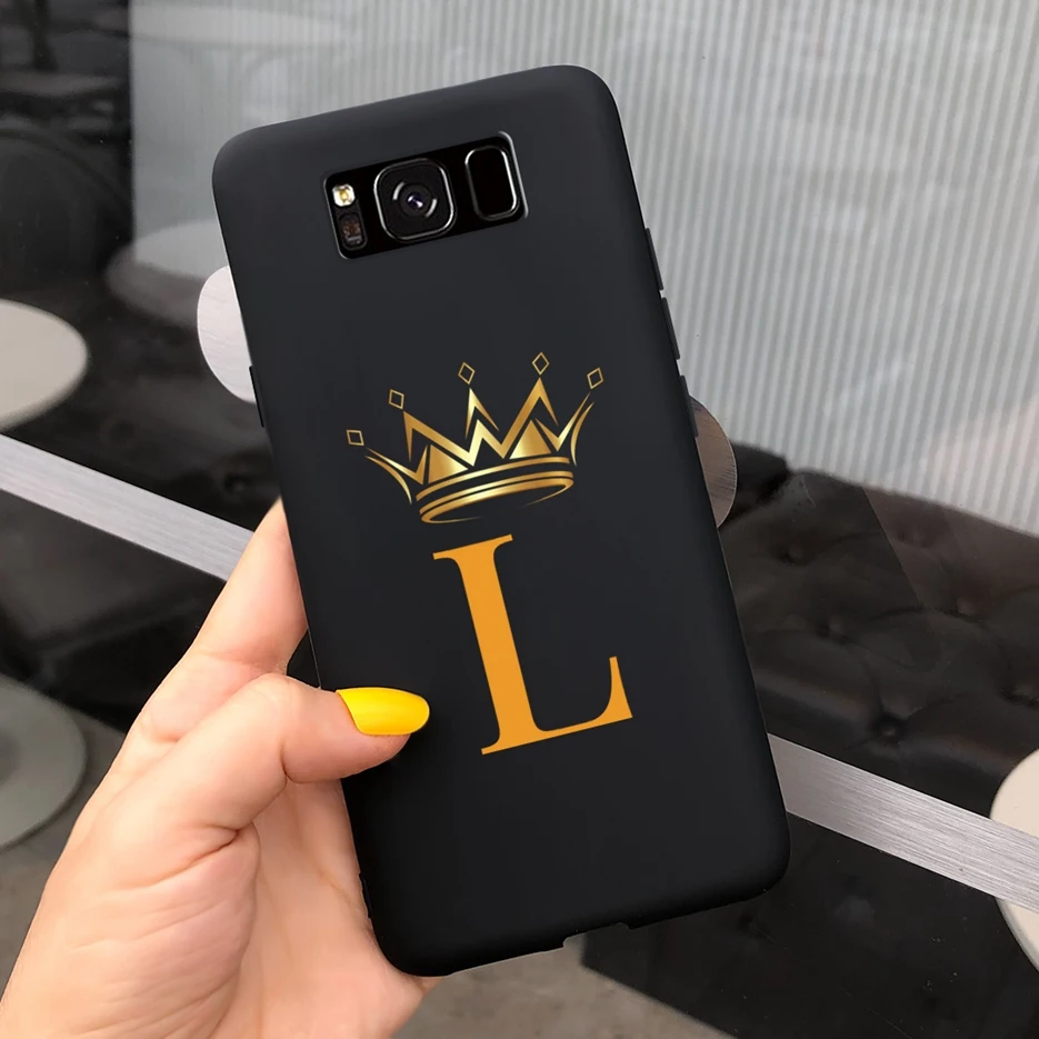 Luxury Crown Letters Soft Silicone Phone Case with Bumper - Elegant Protective Cover