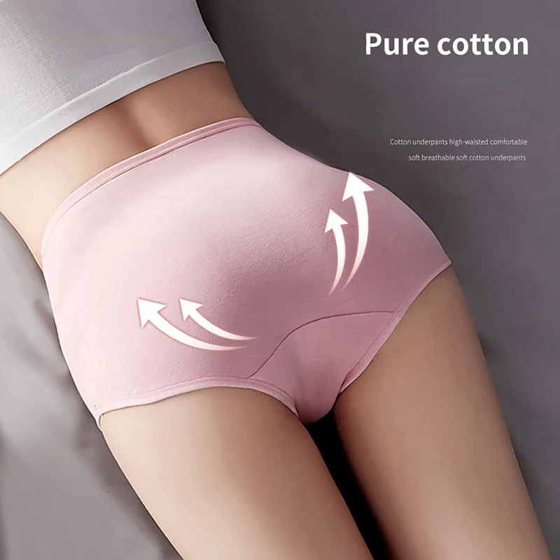 Linen Purity Womens Underwear, Soft Cotton High Waist Breathable
