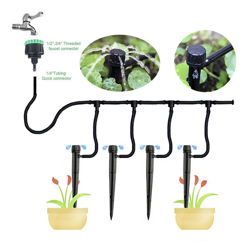 Kit Irrigazione A Goccia Flantor – Sistema Regolabile Per Giardino E Serra Con Tubi Da 1/2 E 1/4 - 2