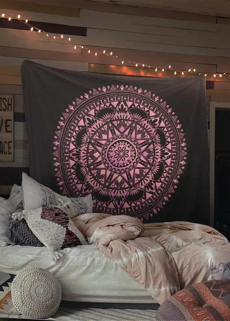 Pink Mandala Wall Tapestry Yoga Meditation Mandala Wall Hanging party decorations tapestry decorations