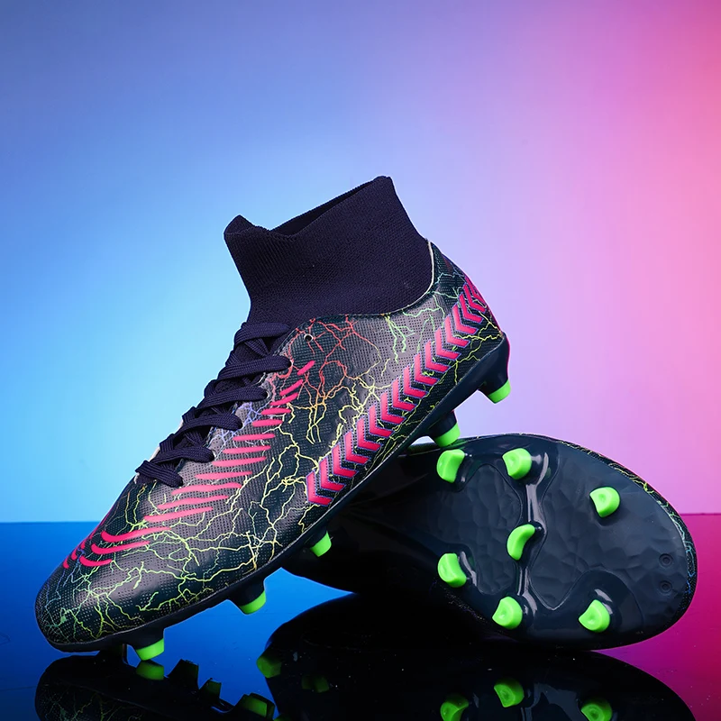 Football Field Boots Professional High Top Skid Training Shoe Futsal Sneakers Children Sports Indoor Soccer Boots Soccer Shoes