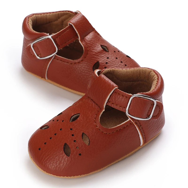 Breathable Newborn Baby Shoes Baby Boy Girl Shoes Girl Classic Bowknot Rubber Sole Anti-slip PU  Toddler Shoes First Walker 3