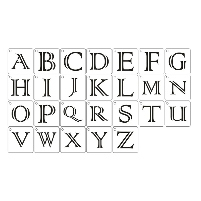 Ancient Roman Calligraphy Uppercase & Lowercase Letter Stencils