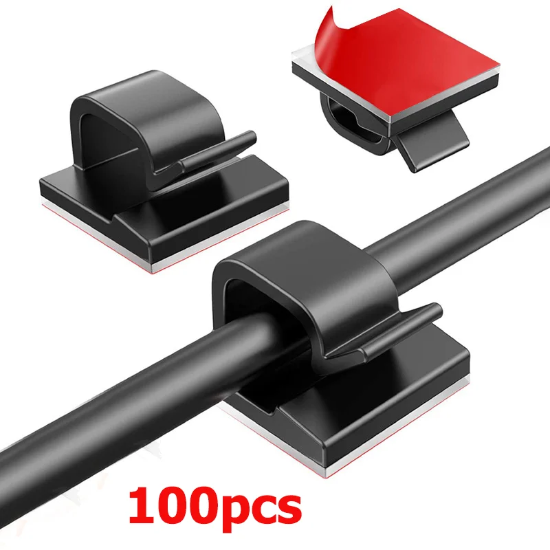 10/20/50PCS 케이블 주최자 클립 와이어 와인 더 홀더 이어폰 마우스 코드 클립 보호기 USB 케이블 관리 클립 와이어..