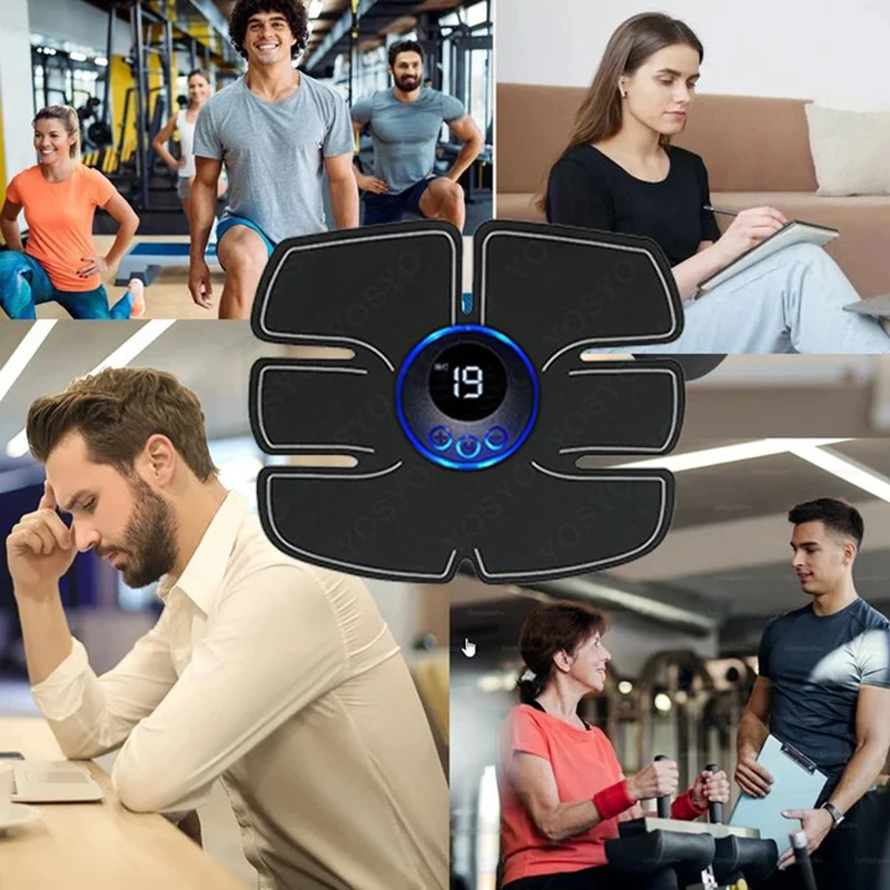 Abdominal Muscle Stimulator Fitness ABS Arm Training Patches Muscle Exercise Instrument USB Charging Home Men Women