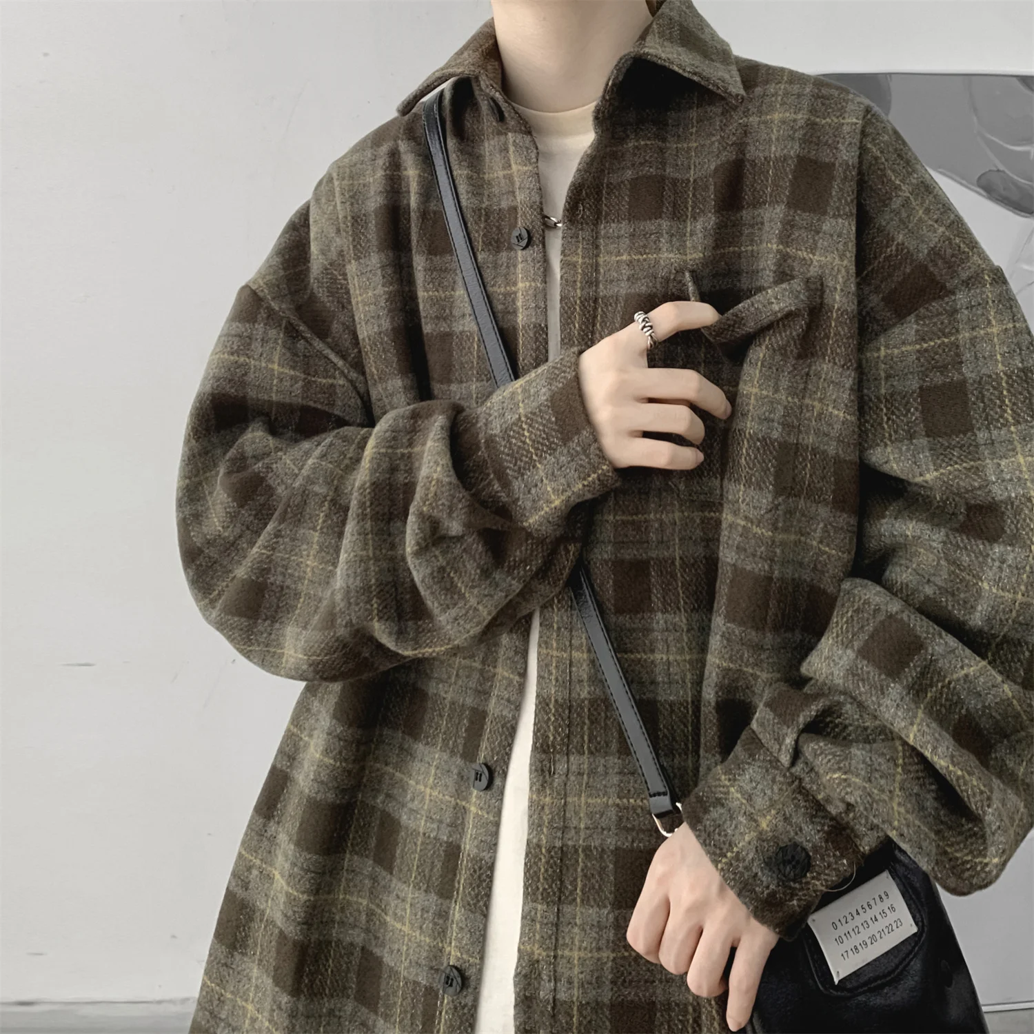 LAPPSTER-Youth  Long Sleeve Winter Y2k Streetwear Fleece Shirts Flannel Harajuku Plaid Shirt Vintage Korean Fashions Clothes