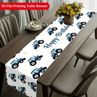 Nappe de table d'anniversaire Tracteur - 1 pièce, motif carte, facile à nettoyer, pour table à manger, table basse, meuble TV, fête, événement 4