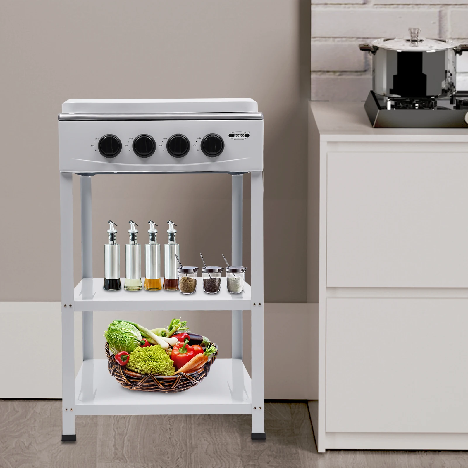 4/5 Burners Independent Control Natural Gas Stove Removable Propane Gas Stove with Cover for Outdoor Camping RV Travel 4 4/5 Burners Independent Control Natural Gas Stove Removable Propane Gas Stove with Cover for Outdoor Camping RV Travel 4