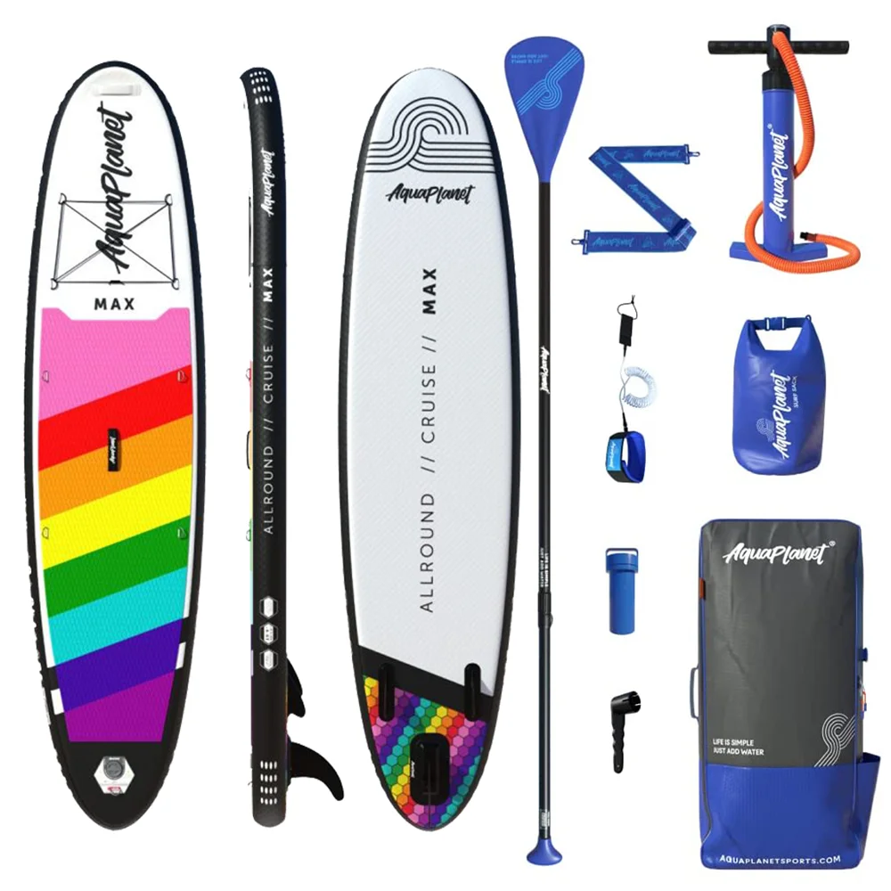 

Aquaplanet inflatable paddle board Max Rainbow sup board with pedal 10ft 6" 325cm surfboard kayak boat aquaplane board