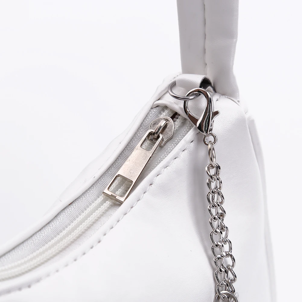 Vintage Butterfly Chain PU Underarm Pouch Pure Color Mini Casual Tote Handbag Designer Luxury Shoulder Bag Women Armpit Bag