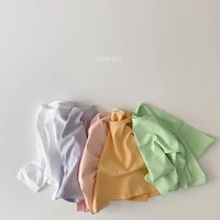 New Spring Autumn Baby T-Shirts Infant Baby Girls Boys Solid Color Base T Shirt Kids Cotton   Tops Round Neck  Toddler Clothes 2