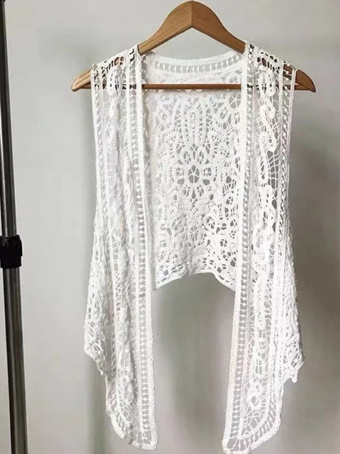 Asymmetric Open Stitch Cardigan Summer Beach Boho Hippie People Style  Crochet Knit Embroidery Blouse Sleeveless Vest 2022 - Women Blouse -  AliExpress