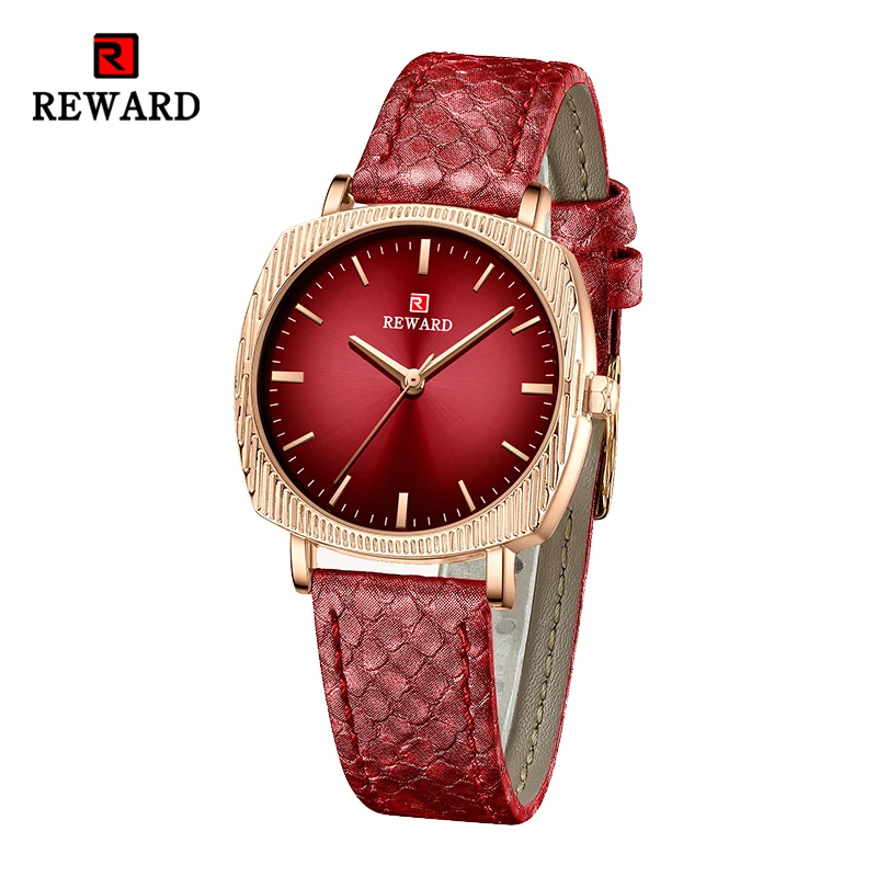 New REWARD Women Wristwatch Fashion Quartz Wrist Watches Genuine Strap Derm Watchband Gift for Mother Wife Girlfriend