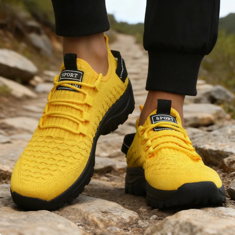 Men's Outdoor Running Shoes Breathable Mesh Walking Gym Sneakers Comfortable Athletic Lightweight Training Male Footwear 2025