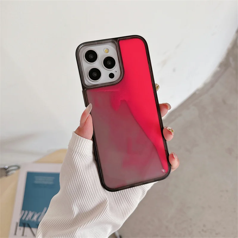 Luminous Dynamic Moving Sand Phone Case: Glow-in-the-Dark Liquid Glitter Quicksand Hard Cover
