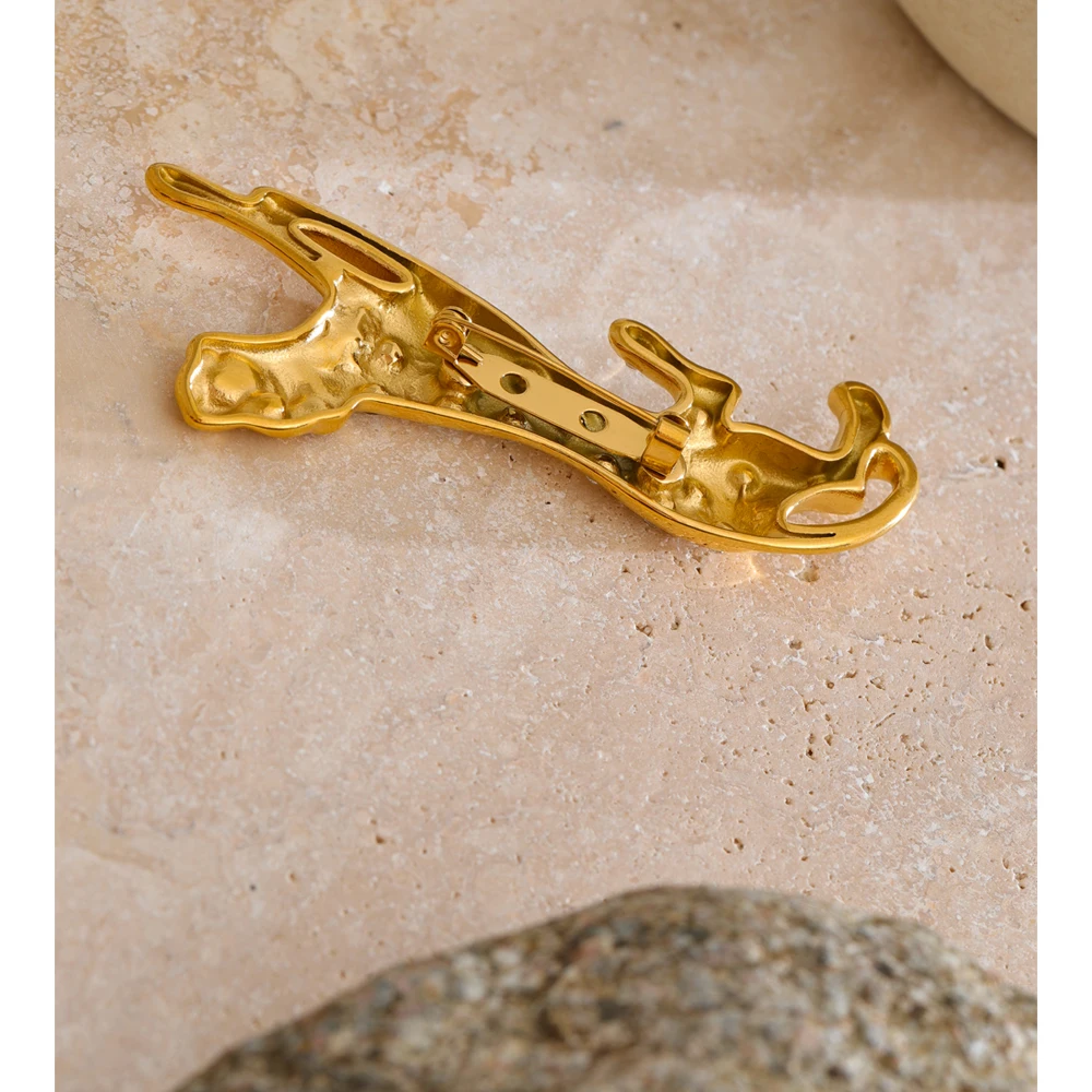 Yhpup 2025 Stainless Steel Leopard Brooch Pin Unisex Accessories