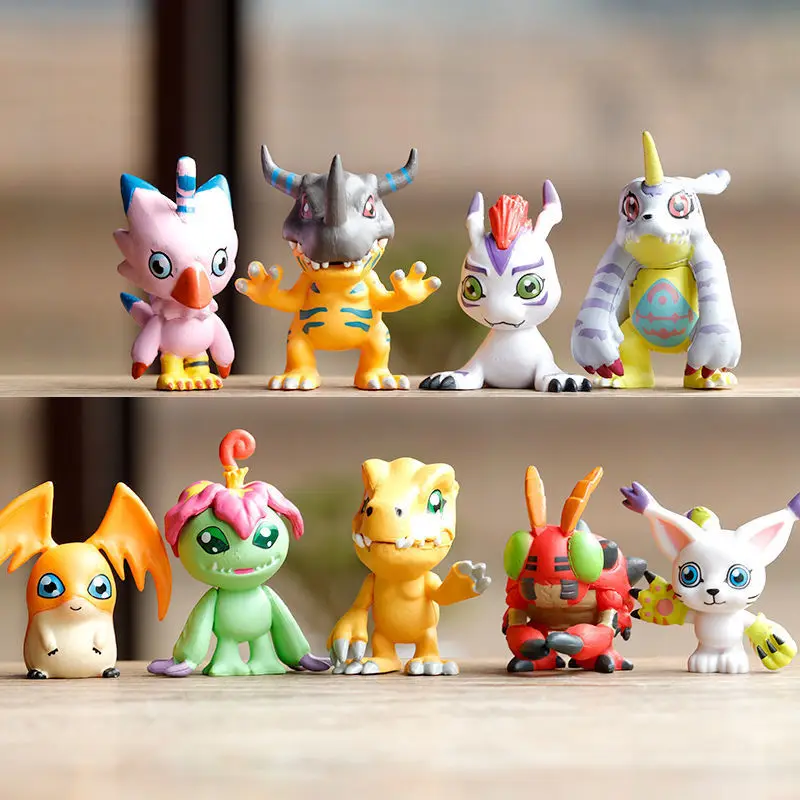 Bonecos Digimon Digmon Miniaturas digmons coleção Greymon Piyomon Palmon  Tentomon Tailmon Patamon Gabumon Agumon Gomamon kit com 9 unidades - WIN