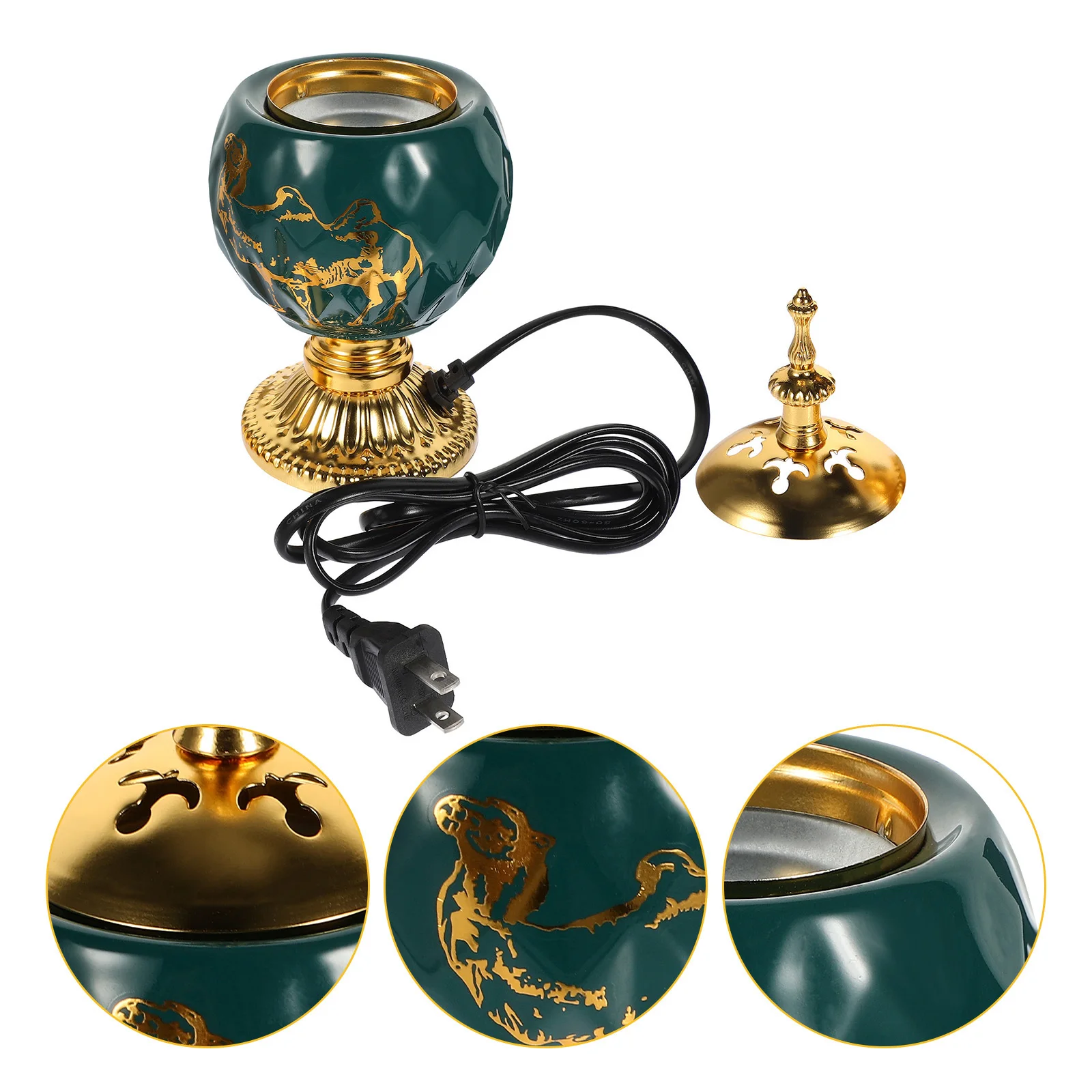 Electric Incense Burner Arabic Retro Design - angle view