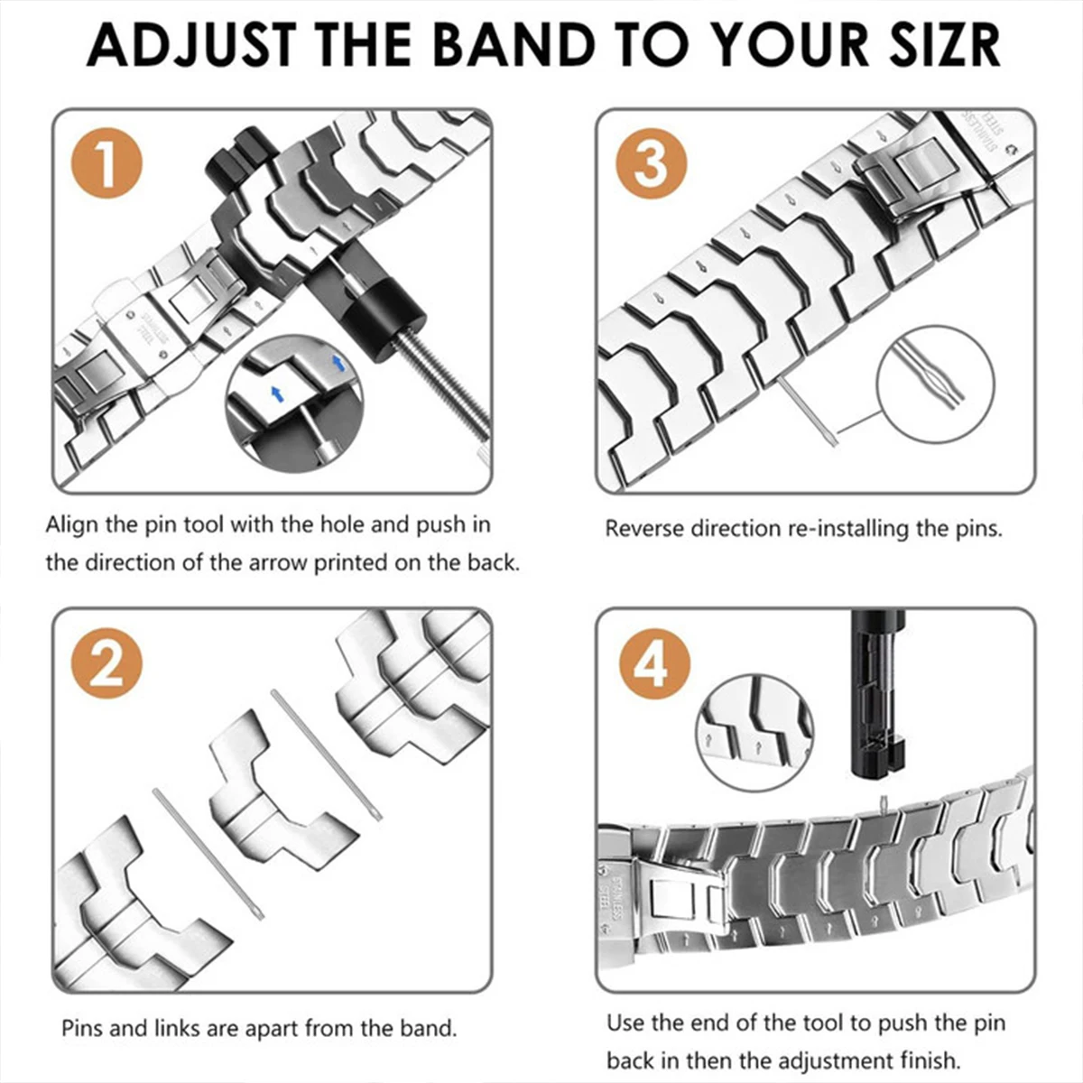 Luxucy Stainless Steel Watch Strap - Premium Metal Band Accessory